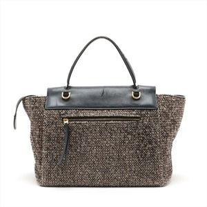 Celine Bag Tweed Tote 2way Leather Belt Mini Bag